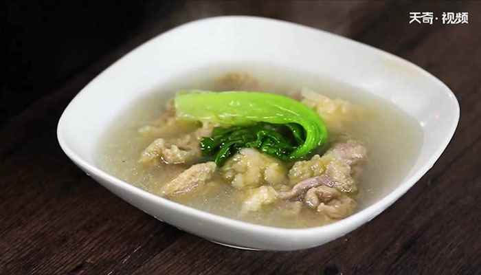 滑肉汤怎么做(猪肉洗净切片的做法步骤)