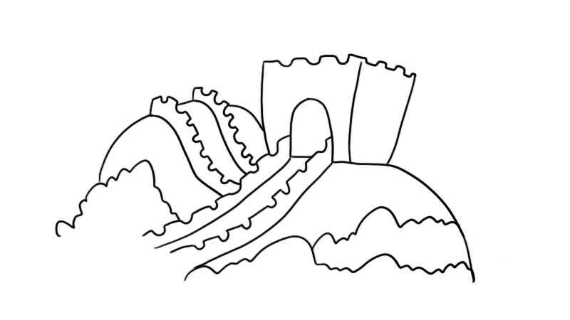 长城简笔画(长城上的烽火台怎么画)