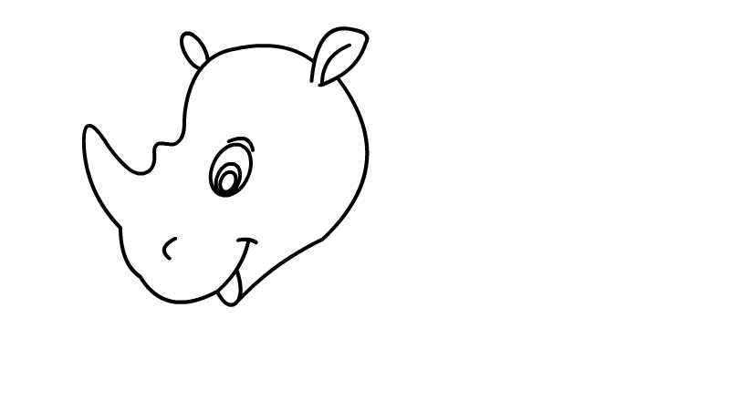 小犀牛简笔画(如何画出小犀牛的头部)