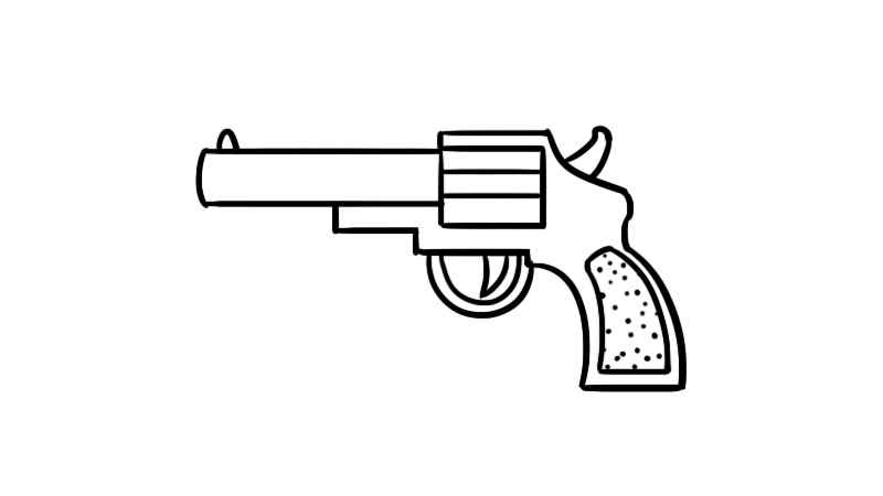 手枪简笔画(画出手枪的外形轮廓有哪些)