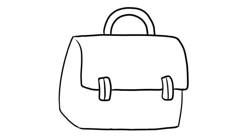手提包简笔画(兔子图案和花纹的提手部分)