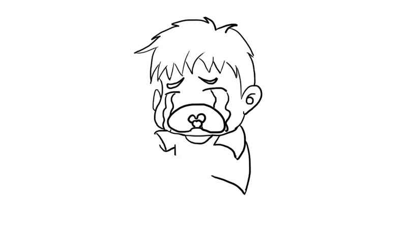 男孩哭简笔画画法(画男孩的脑袋和泪水怎么办)