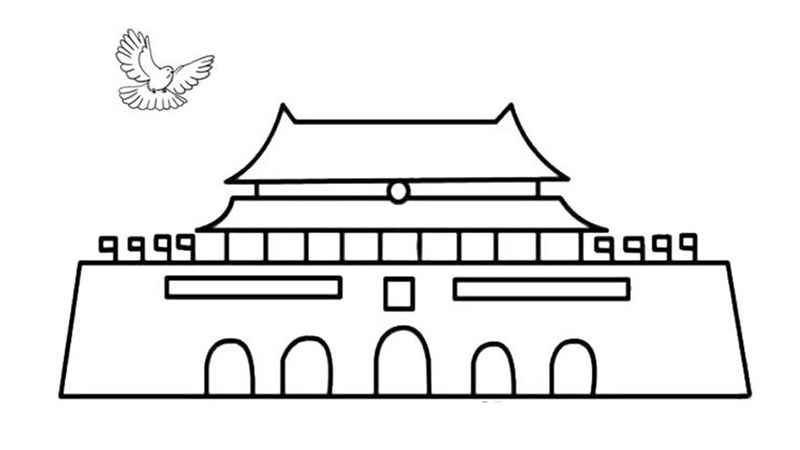 天安门涂色画(天安门的外形是什么意思)