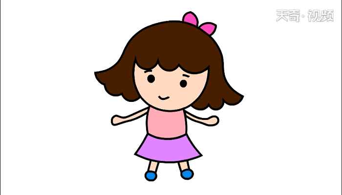 线条画图片大全简单幼儿(如何画小女孩的脸和头发)