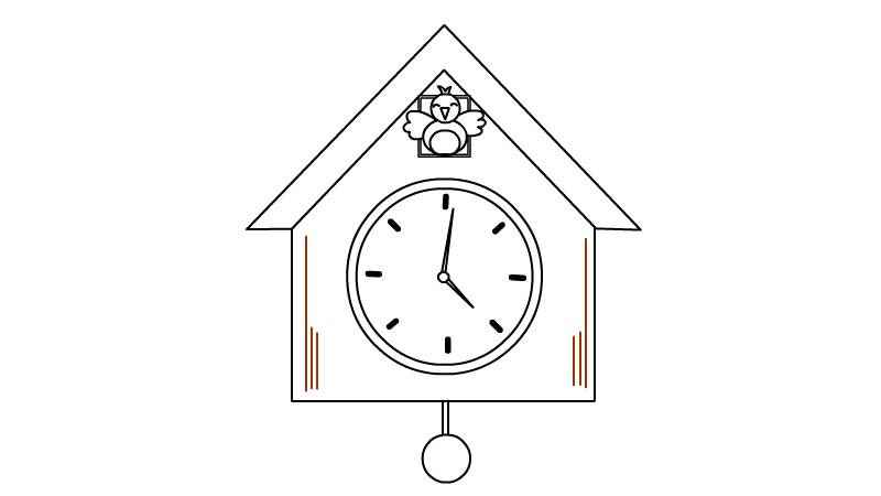 钟表图片大全(画出一个房子的外形和摆锤)