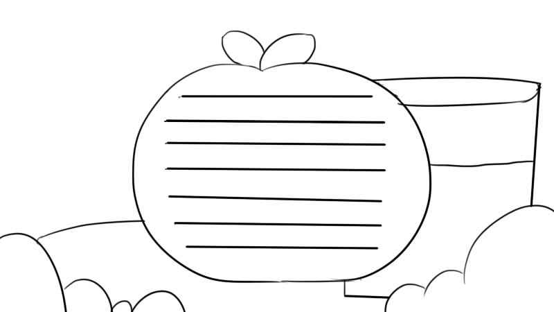 健康教育手抄报(苹果手抄报涂上相应的颜色就画好了)