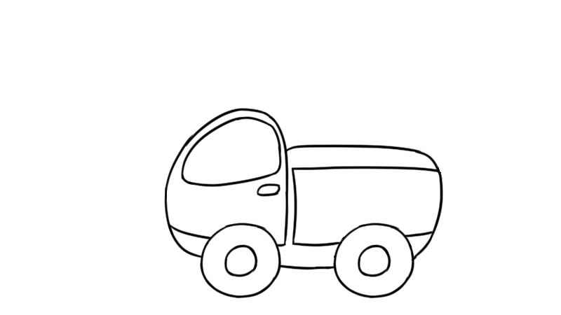 塔吊简笔画(汽车画出车的车头部分及其车轮)