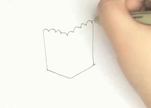 爆米花简笔画(爆米花桶的轮廓画出来)