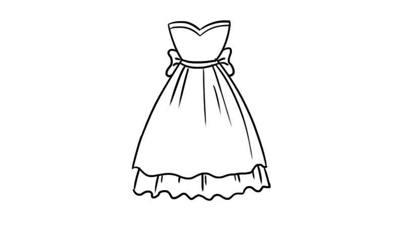 婚纱简笔画(婚纱背后的蝴蝶结怎么画)