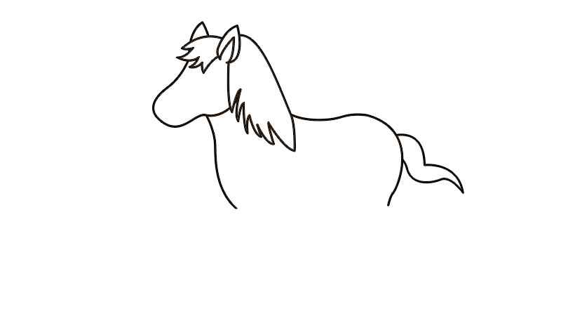 小马简笔画的画法(小马的脑袋线条怎么画)