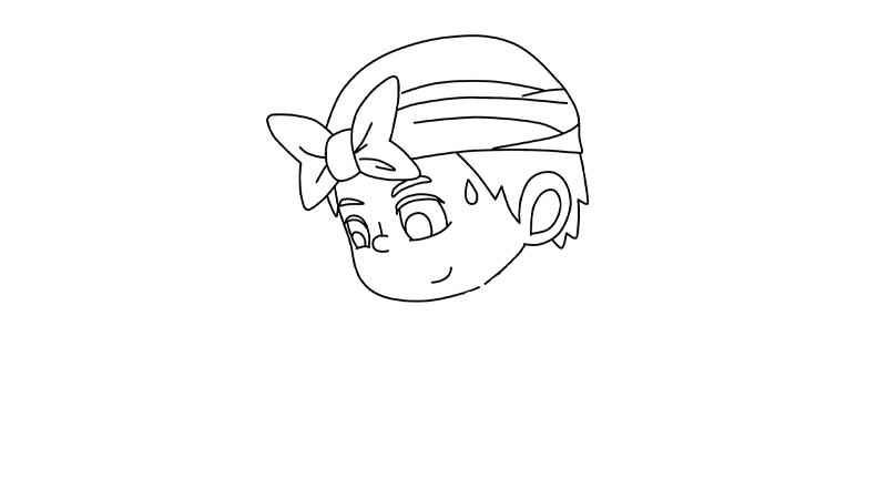 种地简笔画怎么画(画出劳动者的上半身和手拿锄头)