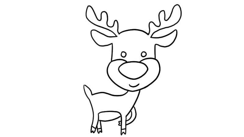 麋鹿简笔画(先画出麋鹿的头部和鹿角)