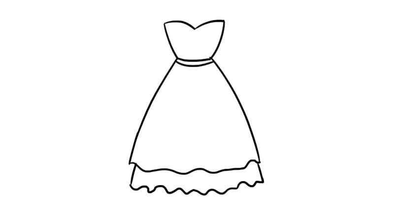 婚纱简笔画(婚纱背后的蝴蝶结怎么画)