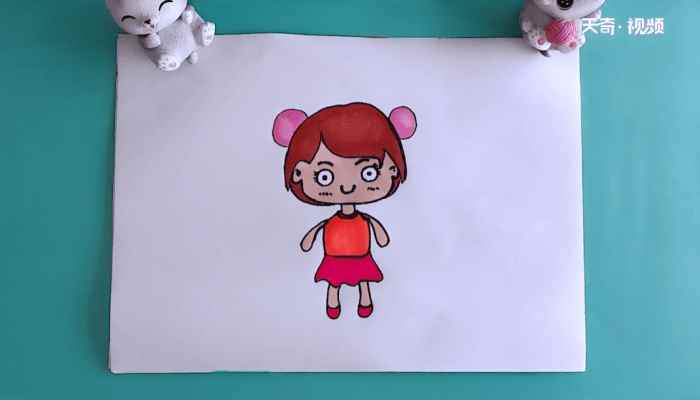 手绘女孩简笔画(女孩的头部和发饰怎么做)