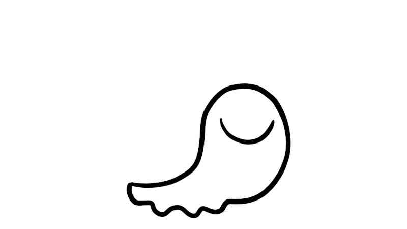 小蜗牛简笔画(画出蜗牛和头部和脚的部分)