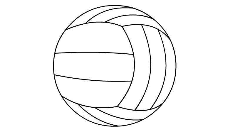 排球简笔画怎么画(画出排球表面的线条部分)