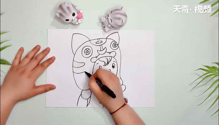 虎头帽简笔画(虎头帽的帽子和耳朵有什么区别)