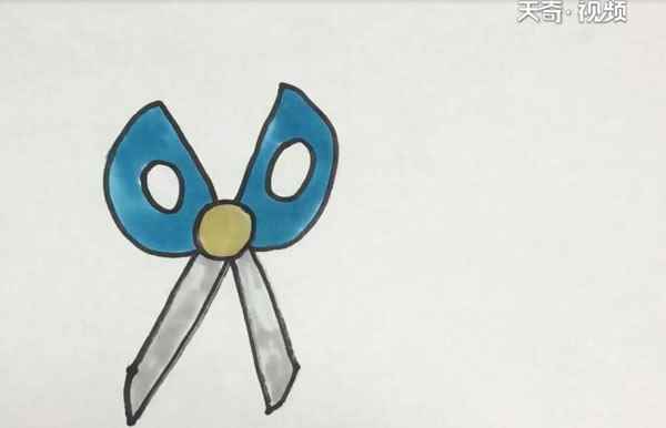 剪刀的简笔画(小圆圈剪刀的制作步骤图)
