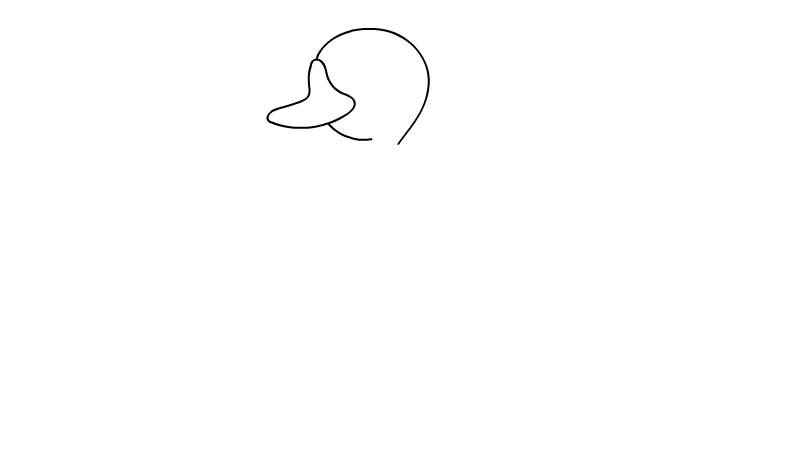 小鸭子简笔画(画出小鸭子的身体和脚掌)