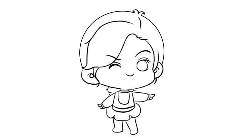 简笔画人物少女(画出少女的眉毛、眼睛和嘴巴)