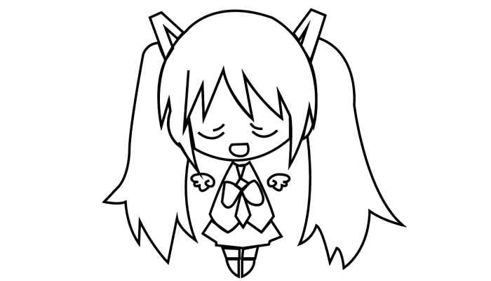 二次元简笔画(画卡通人物的头发和面部轮廓)