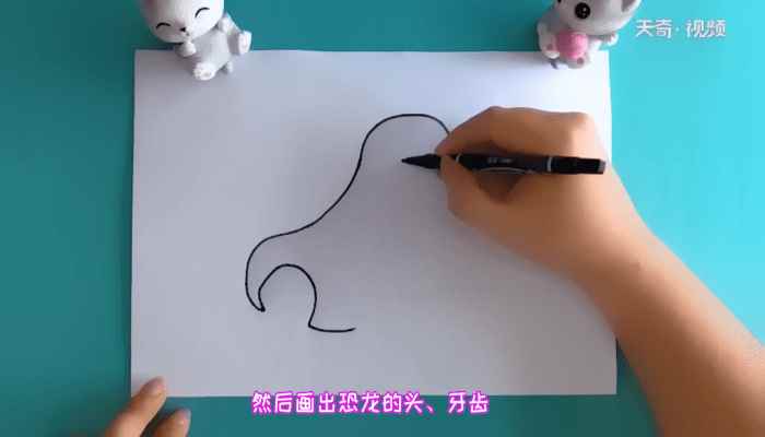 恐龙可爱简笔画(恐龙的头部怎么画出来)