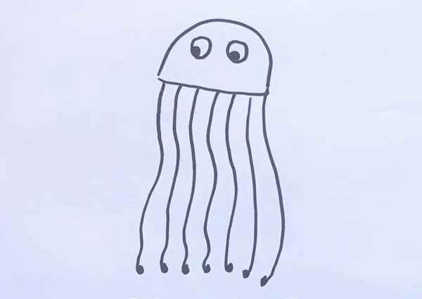 水母简笔画(水母简笔画有颜色)