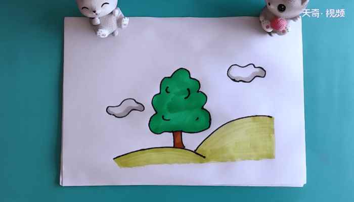 春天景色简笔画(画出树木的元素有哪些)