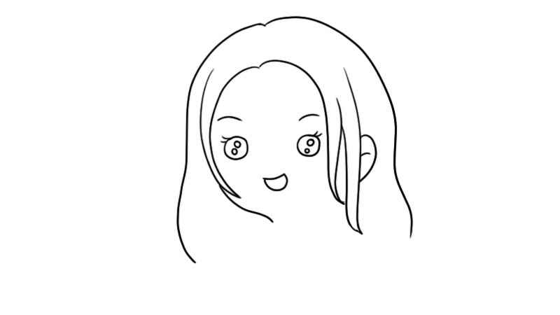 脸怎么画简笔画(画出发型和脸部五官轮廓)