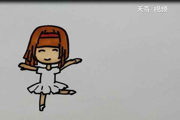 跳舞简笔画(先画女式短发和发夹的区别)