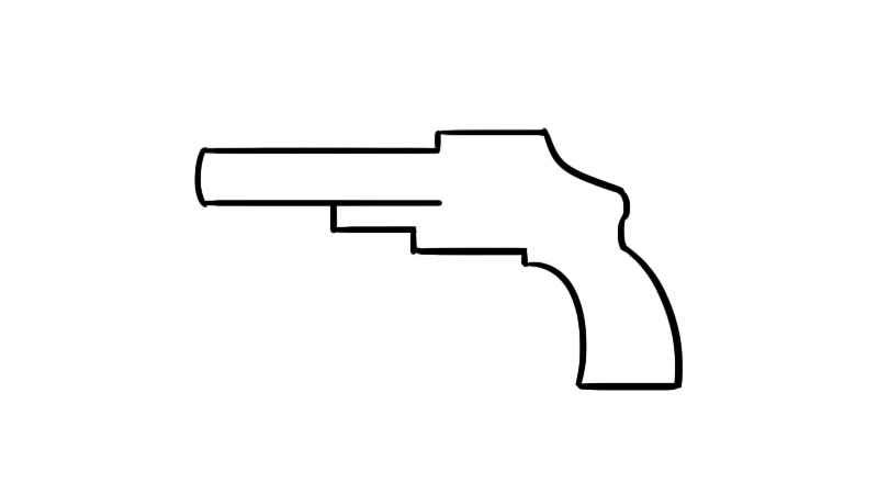 手枪简笔画(画出手枪的外形轮廓有哪些)