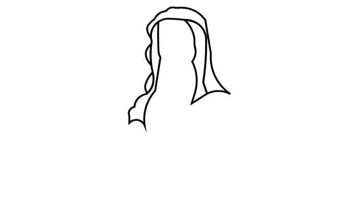 蒙娜丽莎简笔画(画人物的面部和身体轮廓)