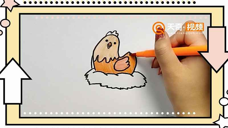 母鸡简笔画(铅笔勾画出母鸡的形状)