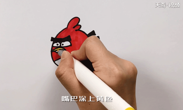 愤怒的小鸟简笔画(我们先画一个圆圆的脑袋)