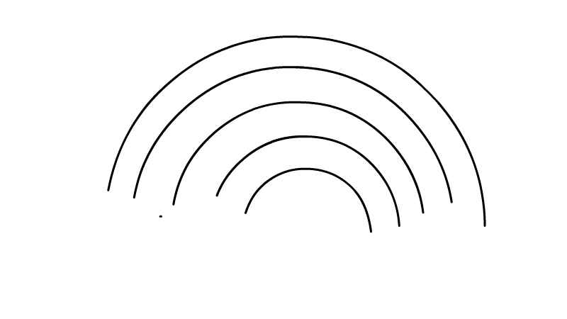 彩虹简笔画(彩虹轮廓画出2条彩虹的轮廓)
