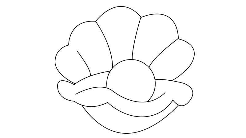 贝壳简笔画画法(贝壳涂上颜色就可以了!)