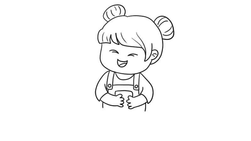 可爱小女孩简笔画画法(小女孩脑袋线条怎么画)