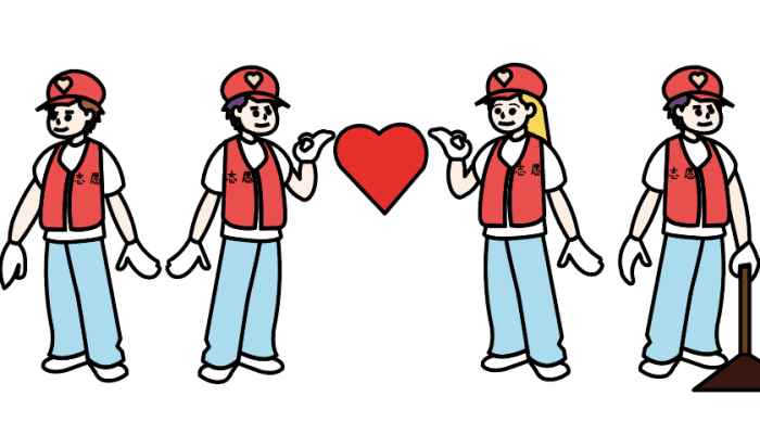 志愿者人物简笔画(志愿者画好的元素都涂上相应的颜色即可)