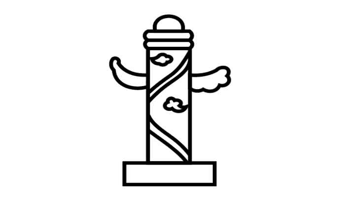 华表柱简笔画(在华表柱顶上画一个大圆柱)