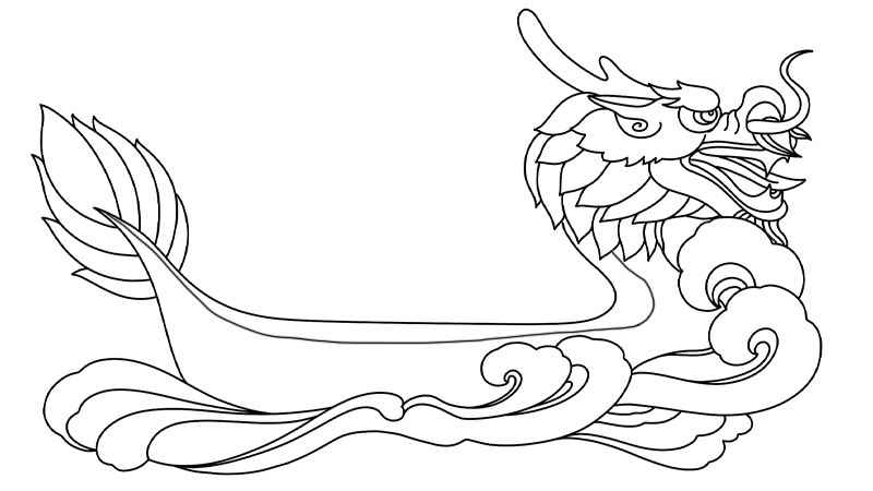 龙舟的简笔画画法(画龙舟的龙头线条有哪些)