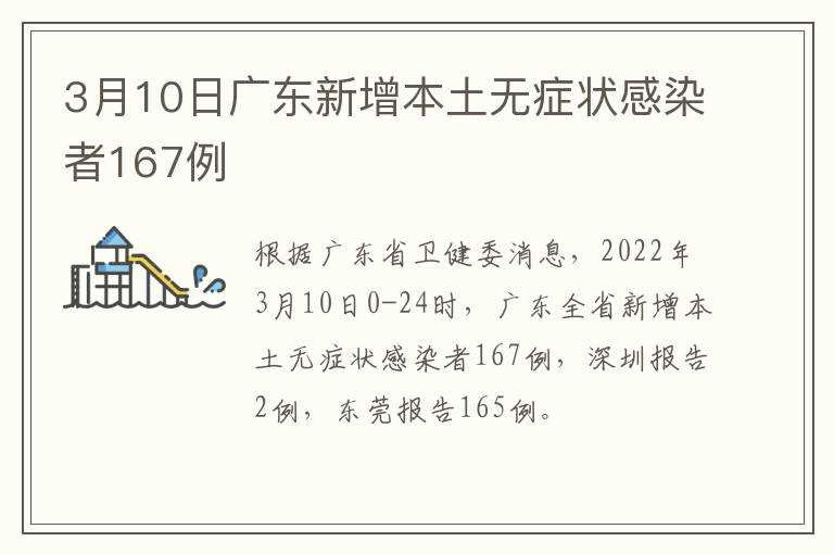 3月10日广东新增本土无症状感染者167例(广东新增本土无症状167例)