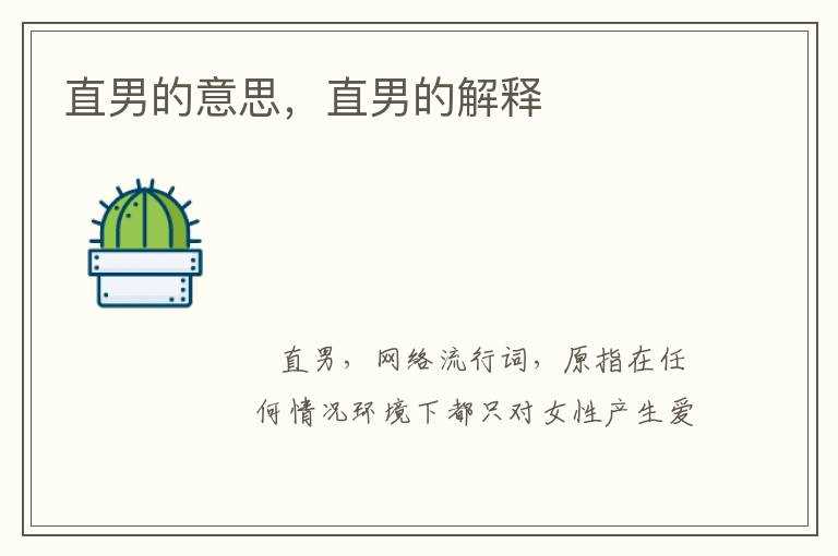 直男的解释_直男的意思(直男)