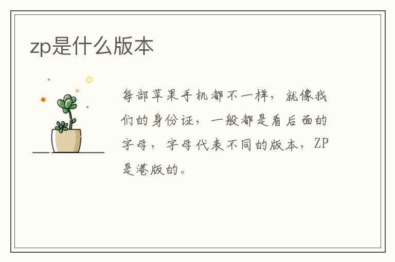 zp是什么版本?(zp)