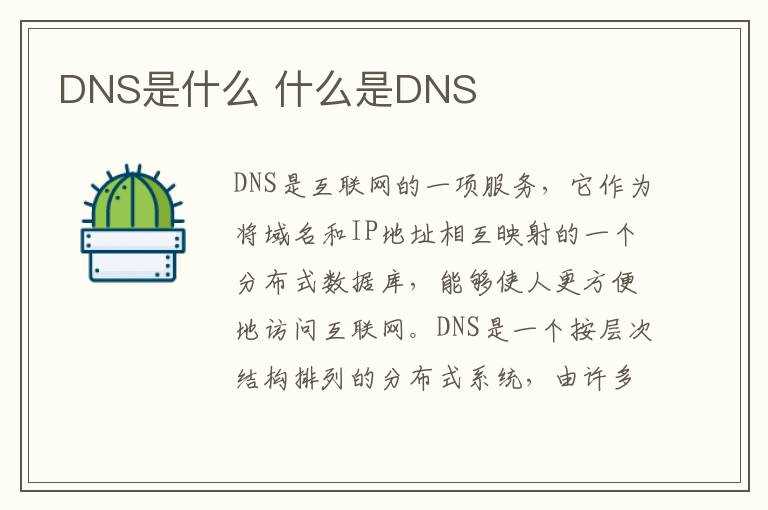 什么是DNS?DNS是什么(dns是什么)