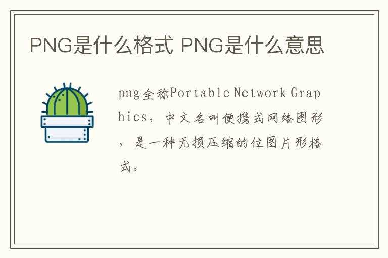 PNG是什么意思?PNG是什么格式(png是什么格式)