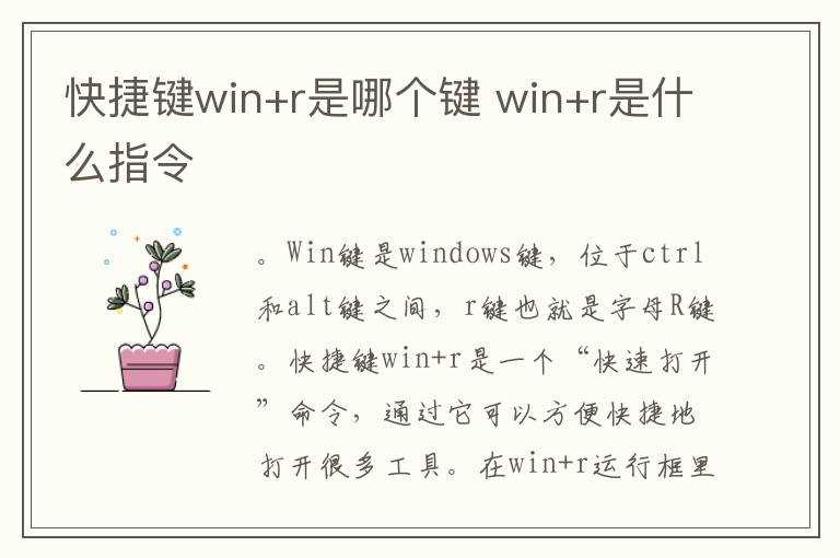 win+r是什么指令?快捷键win+r是哪个键?(winr)