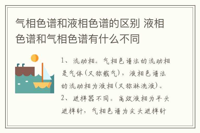 液相色谱和气相色谱有什么不同?气相色谱和液相色谱的区别(气相色谱)