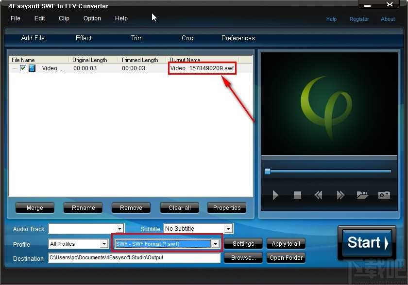 4Easysoft SWF to FLV Converter转换视频格式的方法