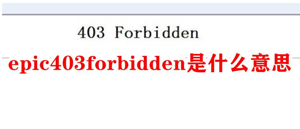 Epic提示403forbidden什么意思？Epic提示403forbidden怎么修复？