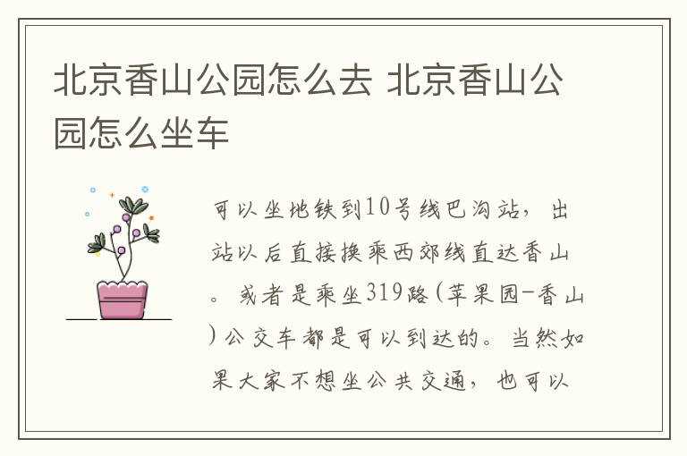 北京香山公园怎么坐车?北京香山公园怎么去?(香山怎么去)
